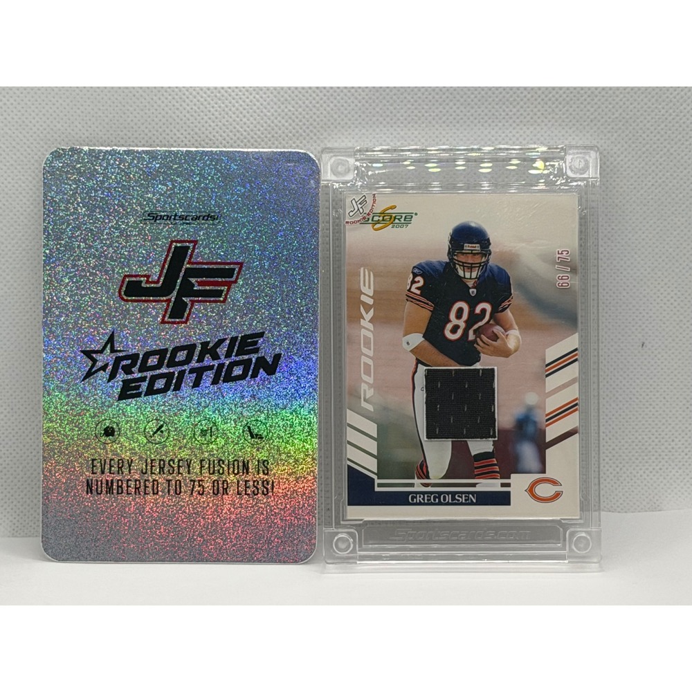 Jersey Fusion Greg Olsen Rookie Game Worn Patch /75 Chicago Bears